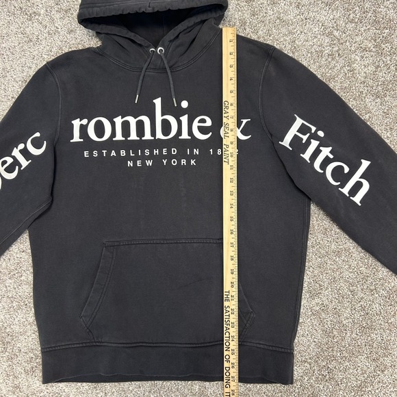 Abercrombie & Fitch Exploded Logo Hoodie Sweatshirt Big Logo Men Size Large Fade - Picture 4 of 8